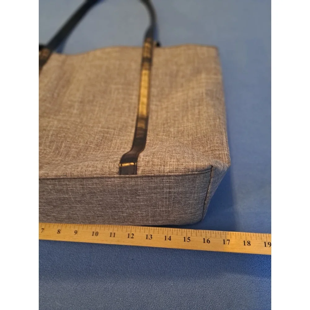 Mosiso Grey Heathered Laptop Tote Bag with USB Charging Port and Pouch Men Women